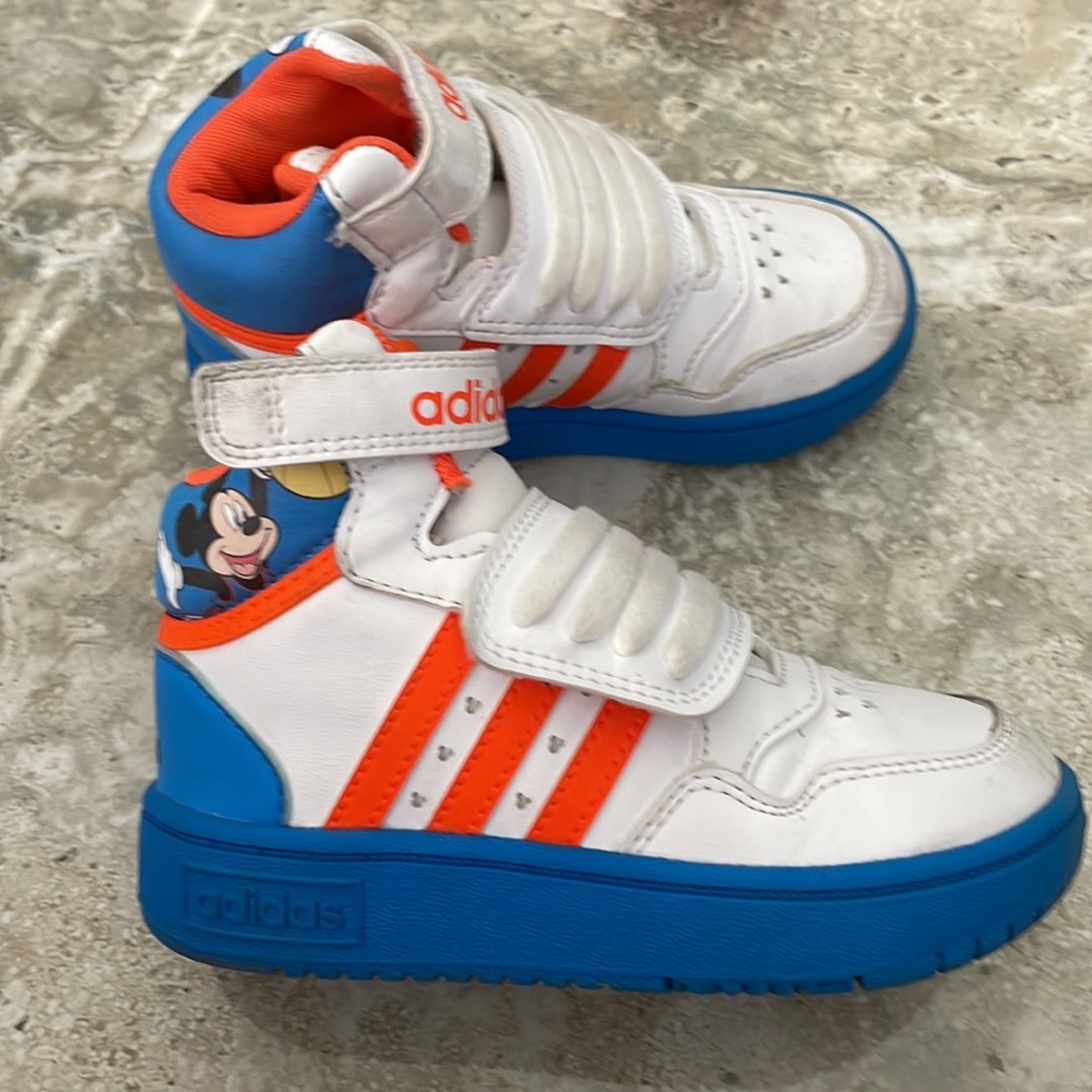 adidas Kids Sneakers with Blue and Orange Accents